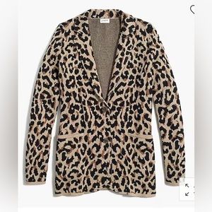 J Crew Leopard Sweater Knit Blazer XXL